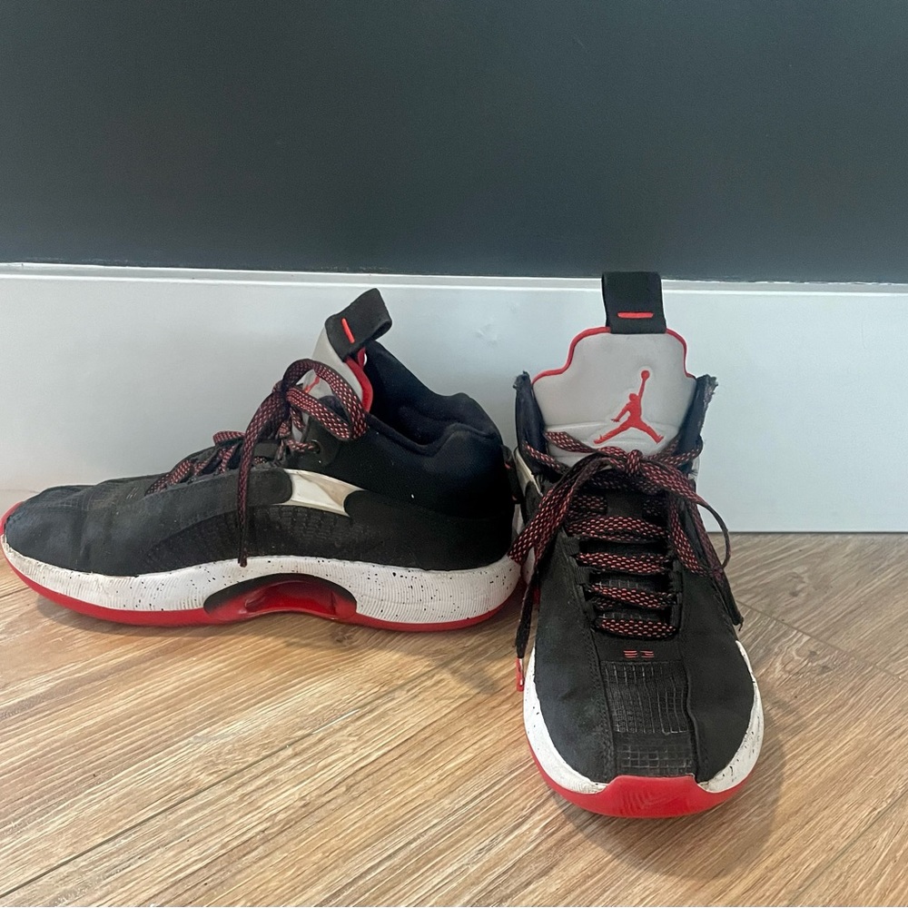 Kids Nike Air Jordan 35 GS Bred Black/Fire Red/Reflective Silver Basketball